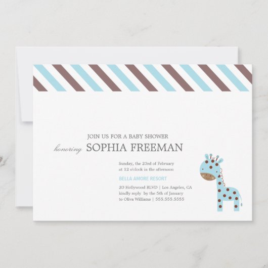 GIRAFFE | BABY SHOWER INVITATIE KAART (Voorkant)