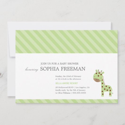GIRAFFE | BABY SHOWER INVITATIE KAART (Voorkant)