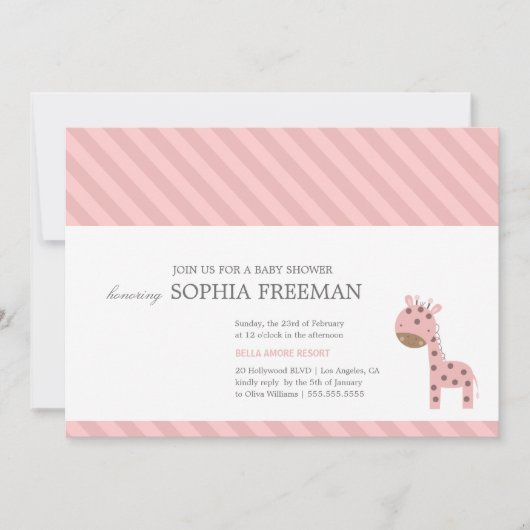 GIRAFFE | BABY SHOWER INVITATIE KAART (Voorkant)