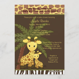 Giraffe Baby shower Invitation Safari Oerwoud mamm Kaart