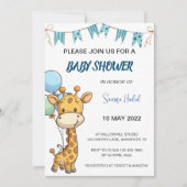 Giraffe Baby shower - Jongen Kaart (Voorkant)