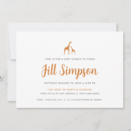 Giraffe Baby shower Kaart