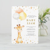 Giraffe Baby shower Kaart (Staand voorkant)