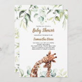 Giraffe Baby shower Kaart (Voorkant / Achterkant)