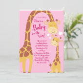 Giraffe Baby shower Kaart (Staand voorkant)