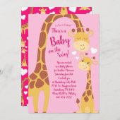 Giraffe Baby shower Kaart (Voorkant / Achterkant)