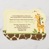 Giraffe Baby shower Kaart (Voorkant / Achterkant)