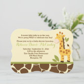Giraffe Baby shower Kaart (Staand voorkant)