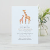 Giraffe Baby shower Kaart (Staand voorkant)