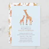 Giraffe Baby shower Kaart (Voorkant / Achterkant)