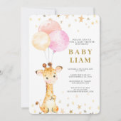 Giraffe Baby shower Kaart (Voorkant)