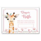 Giraffe Baby shower Luier Raffle Kaart (Voorkant)