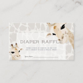 Giraffe Baby shower Luier Raffle Ticket Informatiekaartje