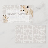 Giraffe Baby shower Luier Raffle Ticket Informatiekaartje (Voorkant / Achterkant)