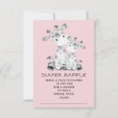 Giraffe Baby shower Luier Raffle Ticket Kaart (Voorkant)