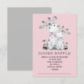 Giraffe Baby shower Luier Raffle Ticket Kaart (Voorkant / Achterkant)