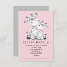 Giraffe Baby shower Luier Raffle Ticket