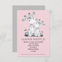Giraffe Baby shower Luier Raffle Ticket Kaart