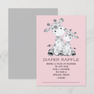 Giraffe Baby shower Luier Raffle Ticket Kaart