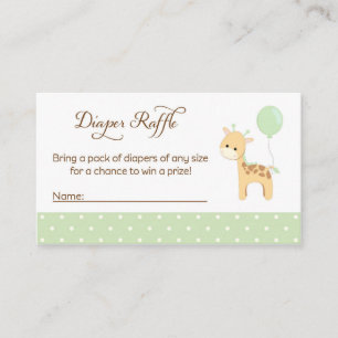 Giraffe Baby shower Luier Raffle Tickets Informatiekaartje