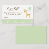 Giraffe Baby shower Luier Raffle Tickets Informatiekaartje (Voorkant / Achterkant)