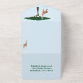 Giraffe Baby shower met RSVP All In One Uitnodiging (Buitenkant)