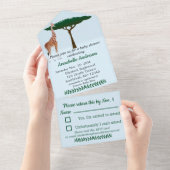 Giraffe Baby shower met RSVP All In One Uitnodiging (Afscheurbaar)