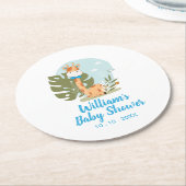 Giraffe Baby shower Napkin (Boy Safari Animal) Ronde Kartonnen Onderzetter (Gebogen)