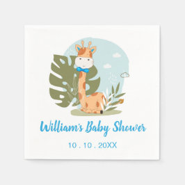 Giraffe Baby shower Napkin (Boy Safari Animal) Servet