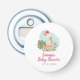Giraffe Baby shower Napkin (Girl Safari Animal) Button Flesopener