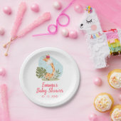 Giraffe Baby shower Napkin (Girl Safari Animal) Papieren Bordje (Feest)
