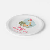 Giraffe Baby shower Napkin (Girl Safari Animal) Papieren Bordje (Gekanteld)