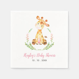 Giraffe Baby shower Napkin (Girl Safari Animal) Servet