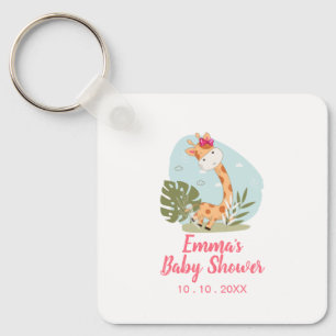 Giraffe Baby shower Napkin (Girl Safari Animal) Sleutelhanger