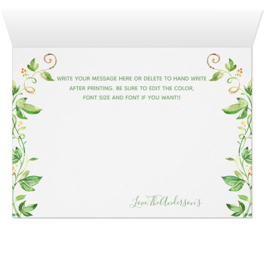 Giraffe Baby shower Party Bedankt Opmerking Kaart (Binnen Horizontaal (Onder))