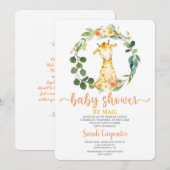 Giraffe Baby shower per postmeisje Kaart (Voorkant / Achterkant)