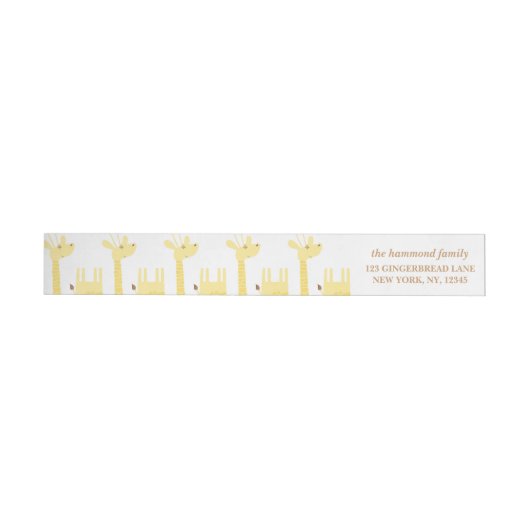 Giraffe Baby shower Return Label (Individueel)