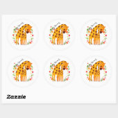 Giraffe Baby shower Ronde Sticker (Vel)