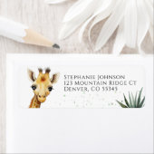 Giraffe Baby shower Safari Groen Retouradres Etiket (Insitu)