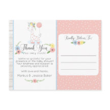 Giraffe Baby shower Schattigee Bloemen Dank u Foto