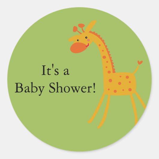 Giraffe Baby shower Sticker (Voorkant)
