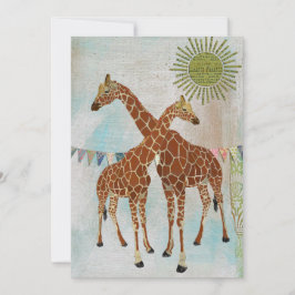 Giraffe Baby shower Sunshine Invitation Kaart