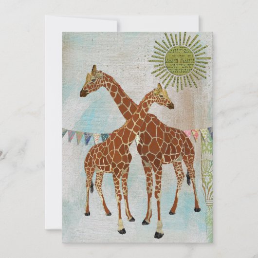 Giraffe Baby shower Sunshine Invitation Kaart (Voorkant)