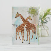Giraffe Baby shower Sunshine Invitation Kaart (Staand voorkant)
