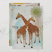Giraffe Baby shower Sunshine Invitation Kaart (Voorkant / Achterkant)