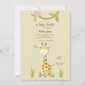Giraffe Baby shower Uitnodiging (Voorkant)