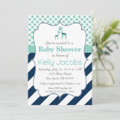 Giraffe Baby shower Uitnodiging (Staand voorkant)