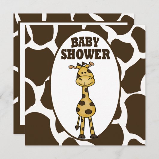 Giraffe Baby shower Uitnodiging (Voorkant / Achterkant)