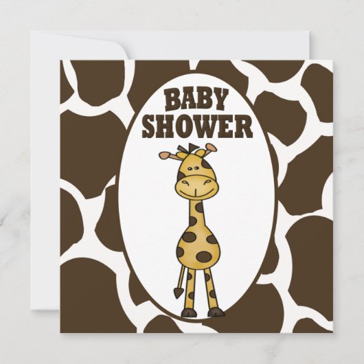 Giraffe Baby shower Uitnodiging (Voorkant)