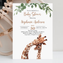 Giraffe Baby shower Uitnodiging